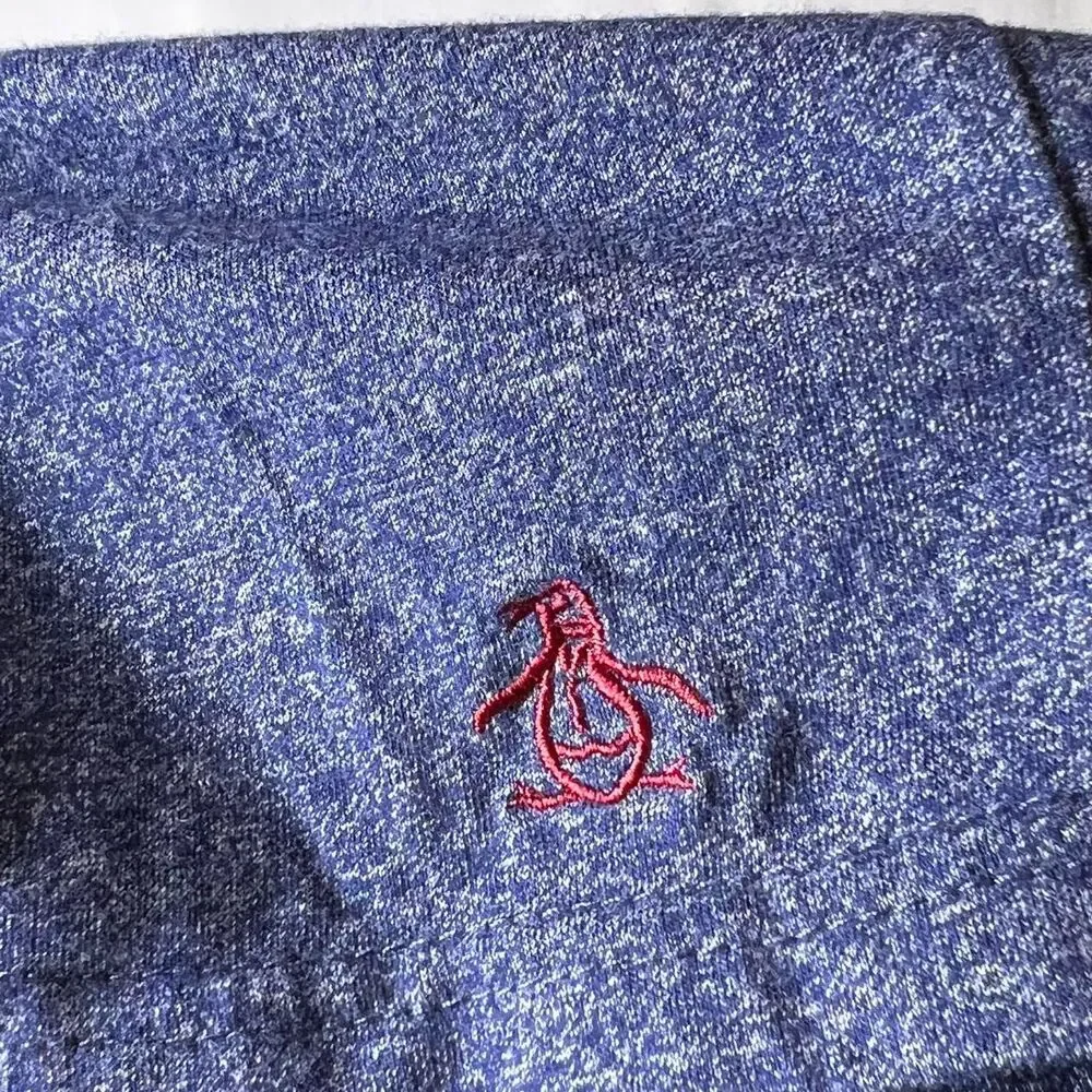 Men’s Vintage‎ Original Penguin Munsingwear Blue V-Neck Long Sleeve Tee Size L - Picture 4 of 5